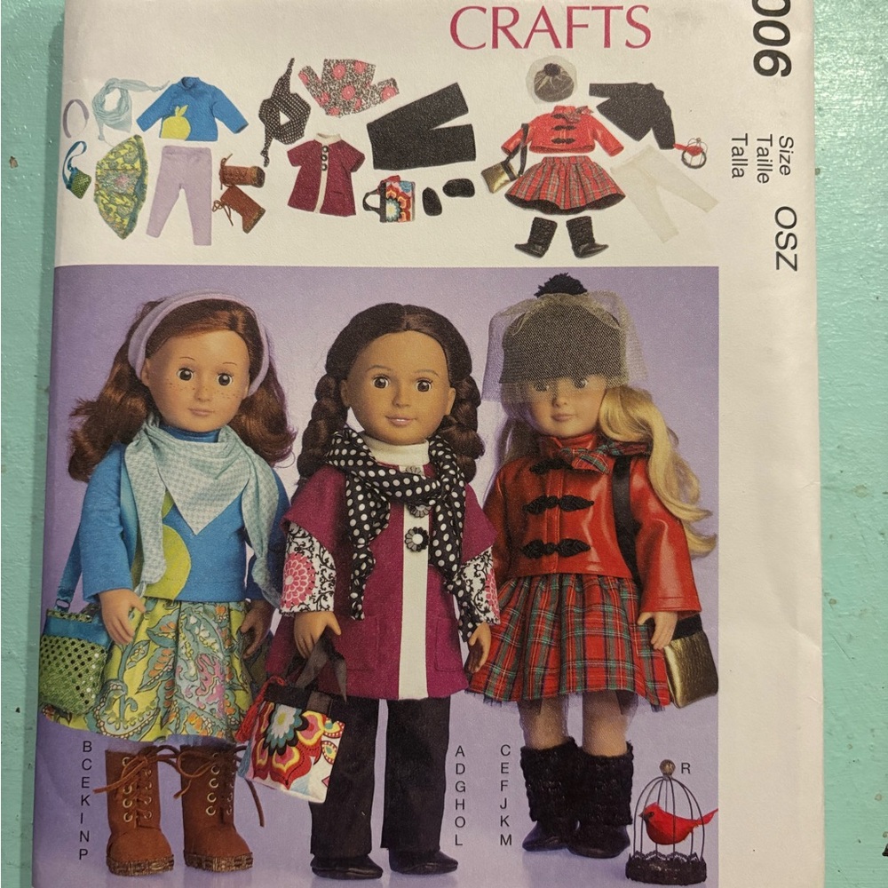 Crafts M7006 Doll Clothing Sewing Pattern